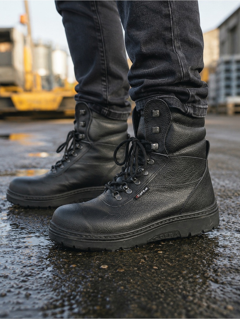 Cofra work asphalt construction Men's Black Leather Boots